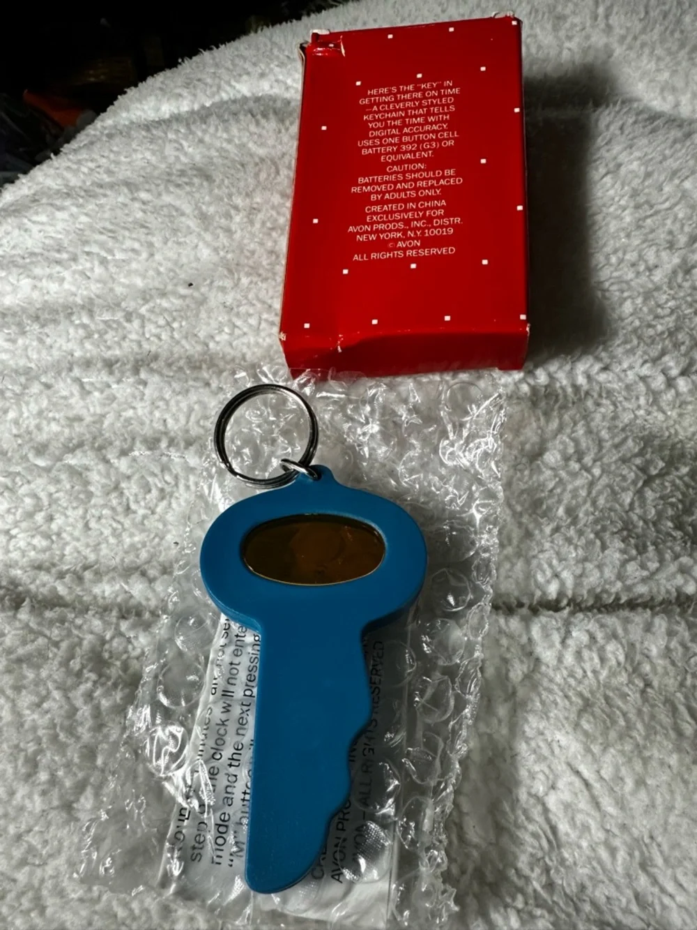 Avon Blue Key-Shaped LED Key Light with Keyring-batteries not included
